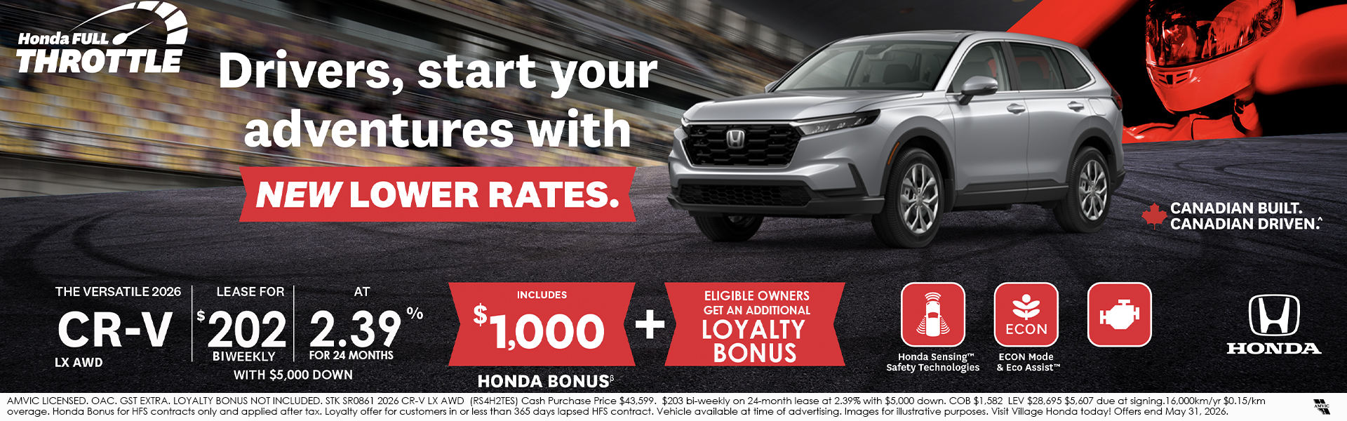 2026 Honda CR-V LX from only $203 bi-weekly.