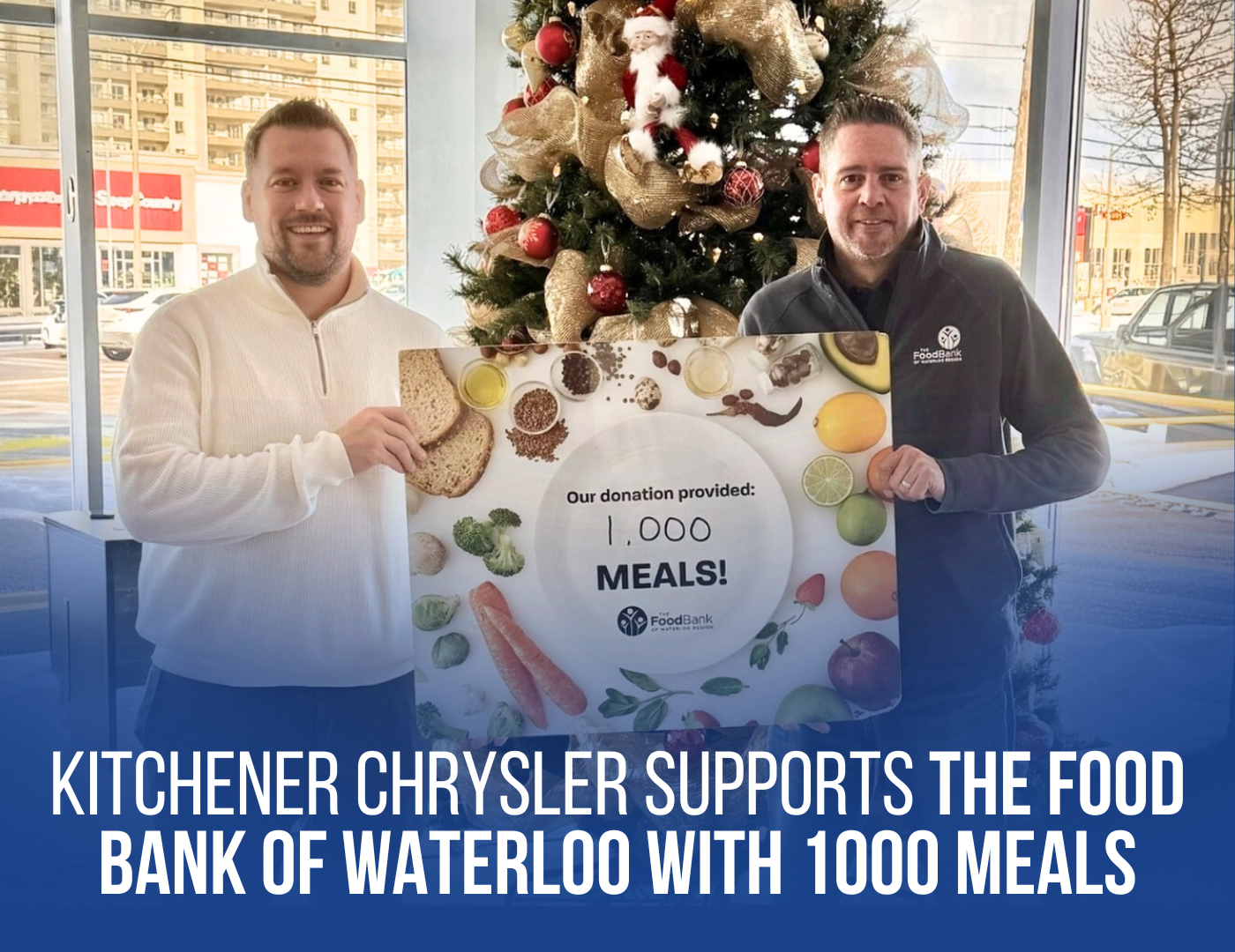 Kitchener Chrysler supports the food bank of waterloo with 1000 meals