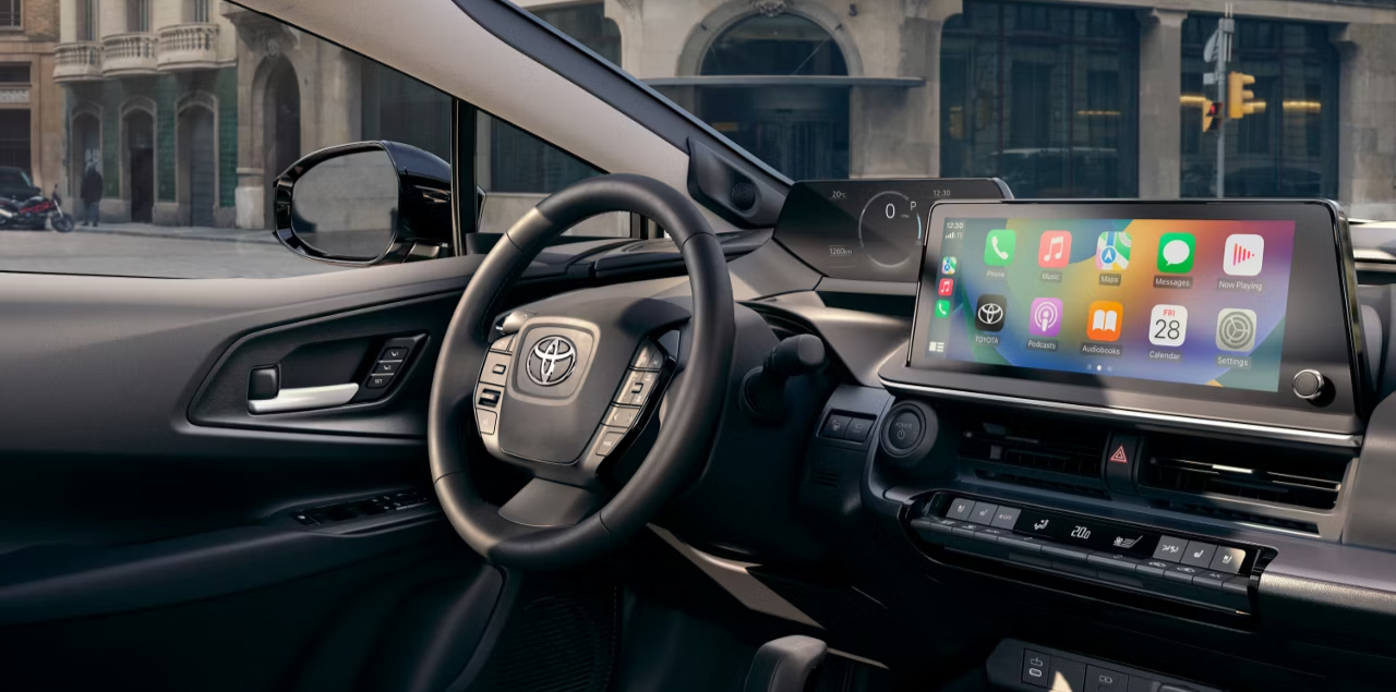 Interior of first row of unknown Toyota vehicle
