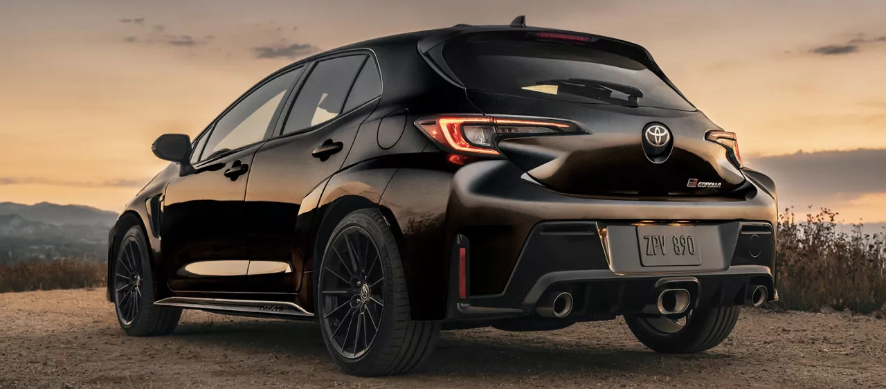 2026 Toyota GR Corolla parked on dirt road