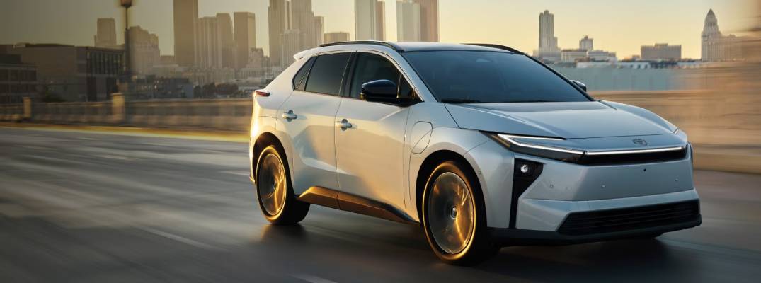 2026 Toyota bZ driving on highway
