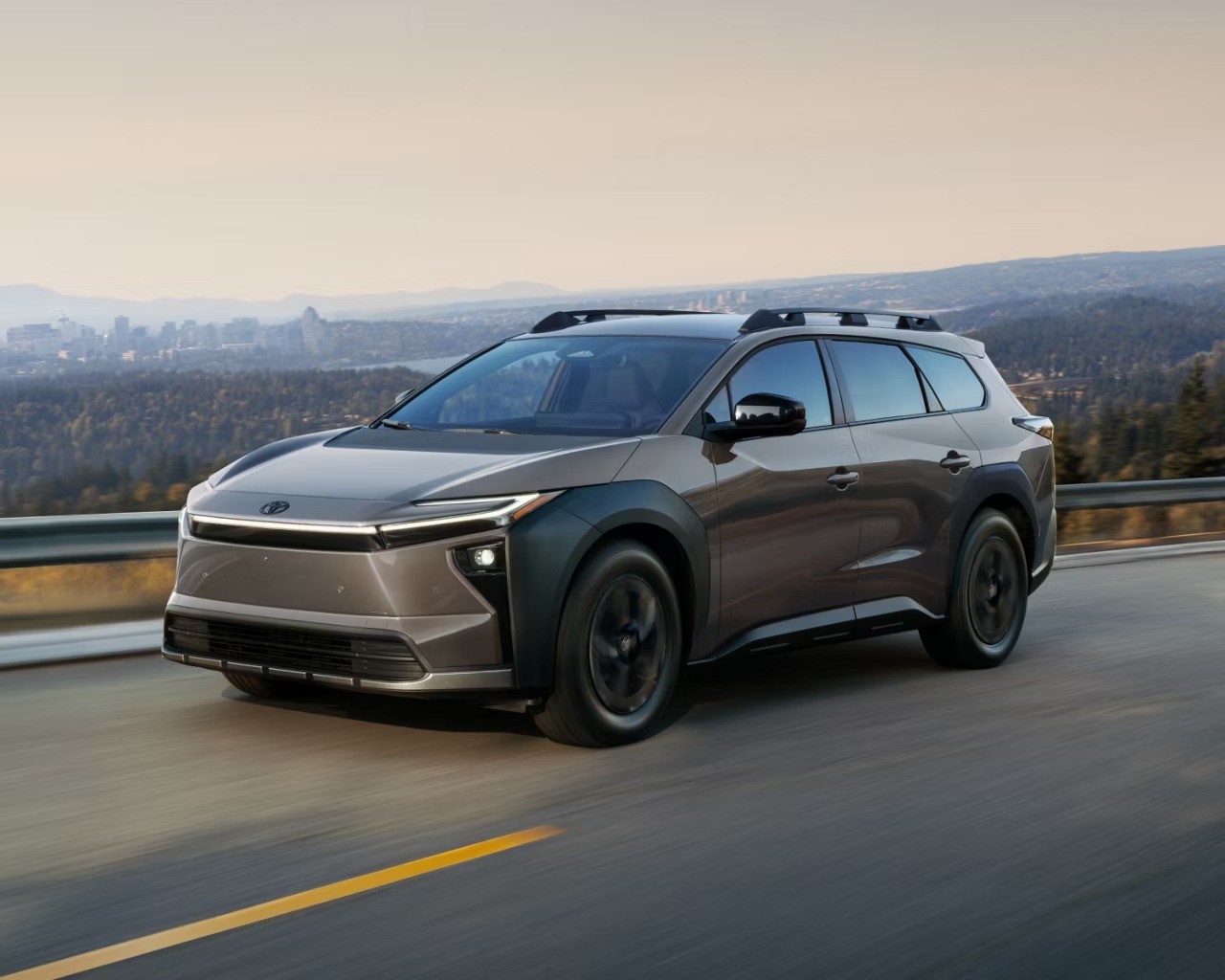 2026 Toyota bZ Woodland driving down road