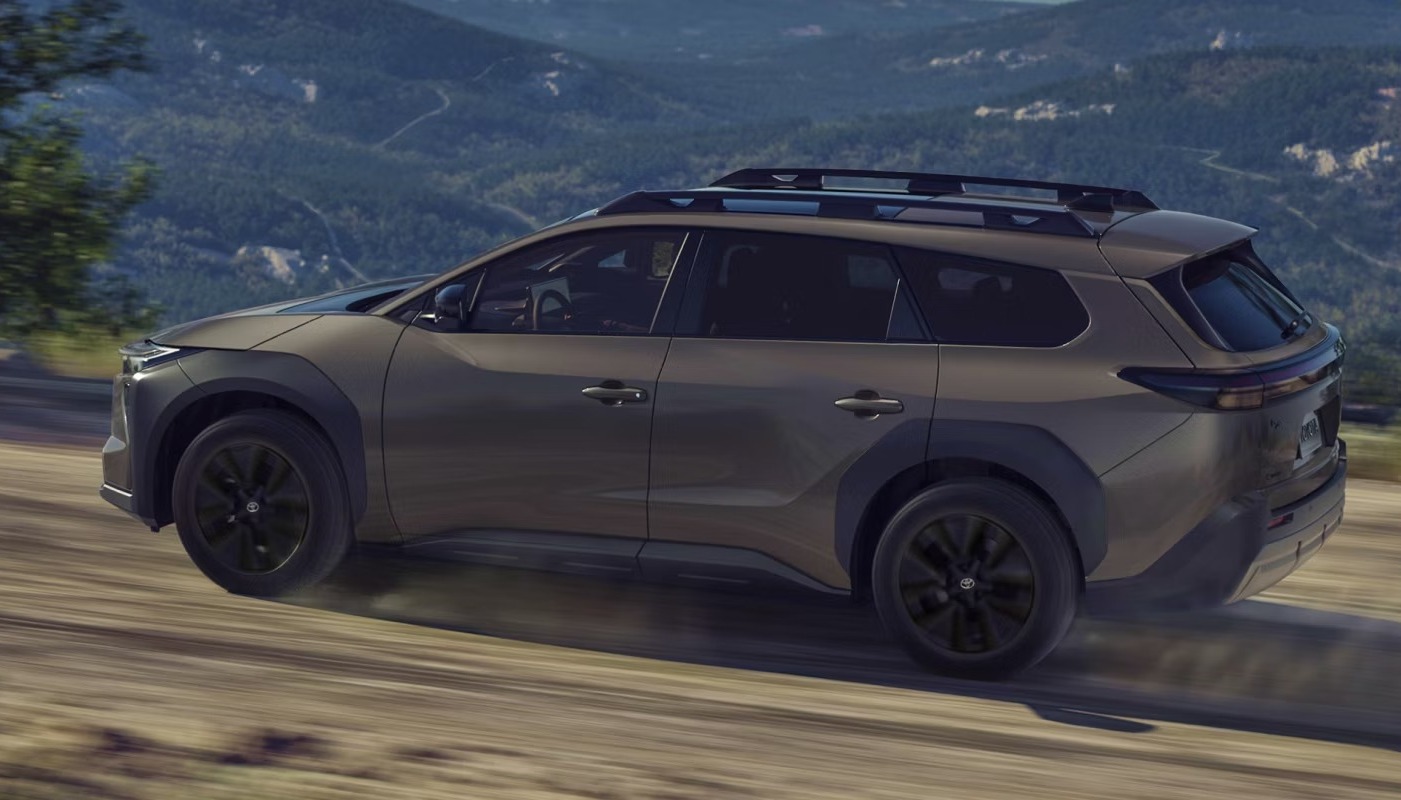 2026 Toyota bZ Woodland driving on dusty road