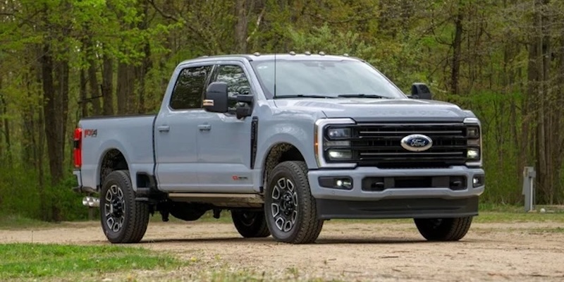 A silver 2025 Ford Super Duty F-250.