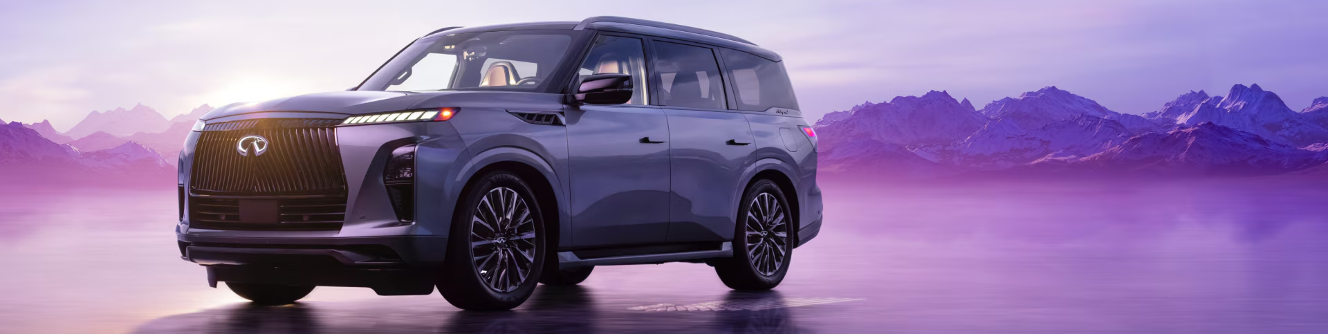 2025 INFINITI QX80 with colourful background