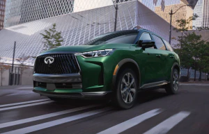 2026 INFINITI QX60 traveling on city street