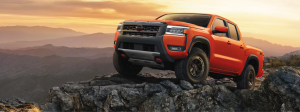 2025 Nissan Frontier on a rugged terrain