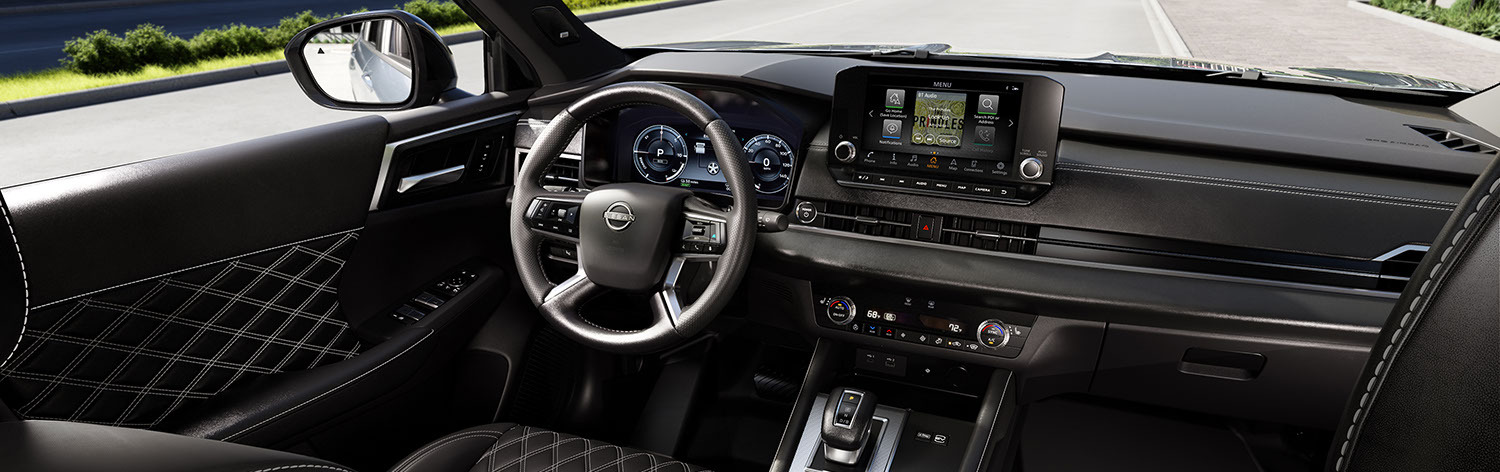 2026 Nissan Rogue PHEV steering wheel and dashbaord