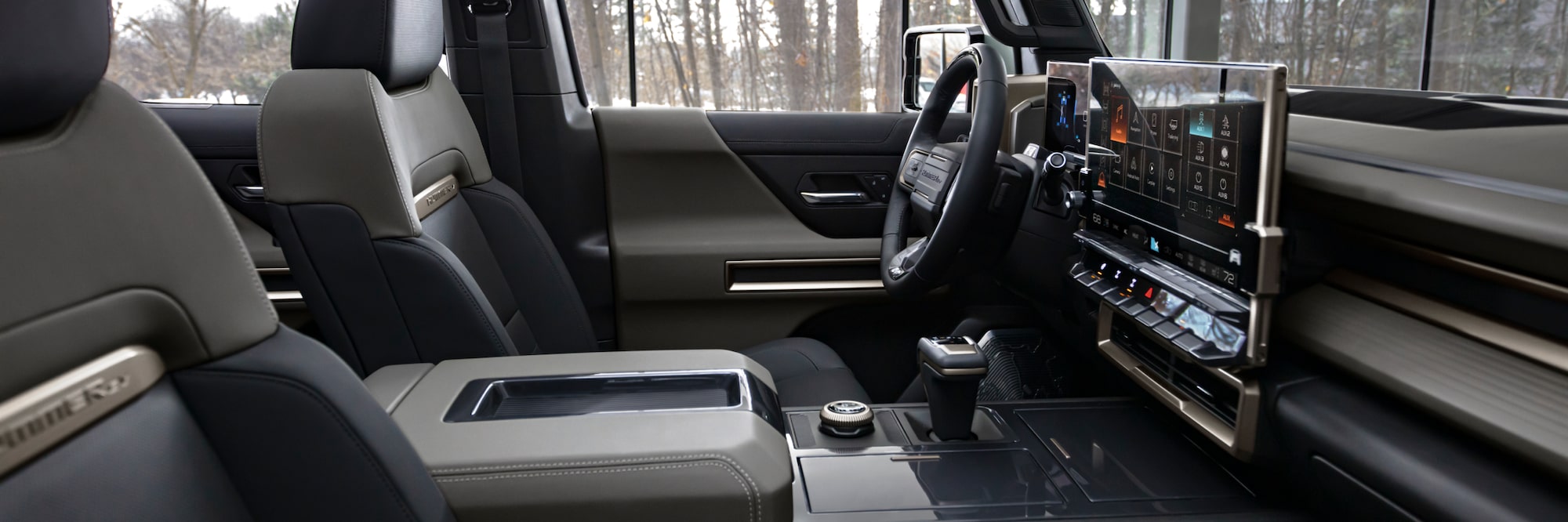 Front row of 2025 GMC Hummer EV SUV