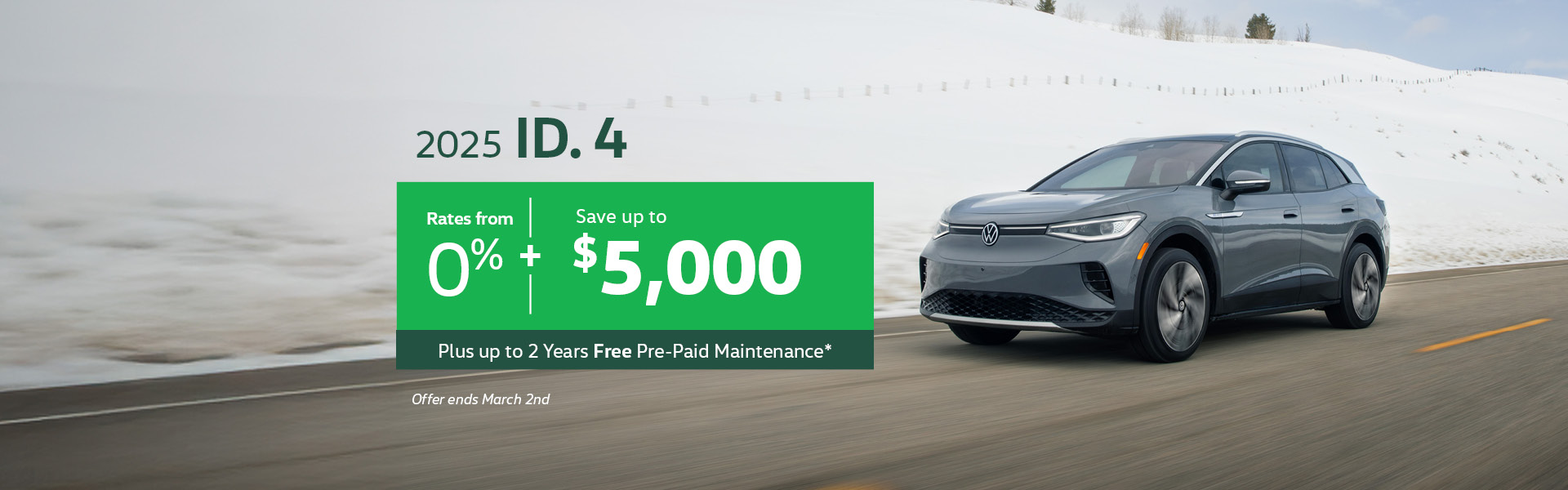2025 Volkswagen ID. 4 Offer with up to $5,000 in savings