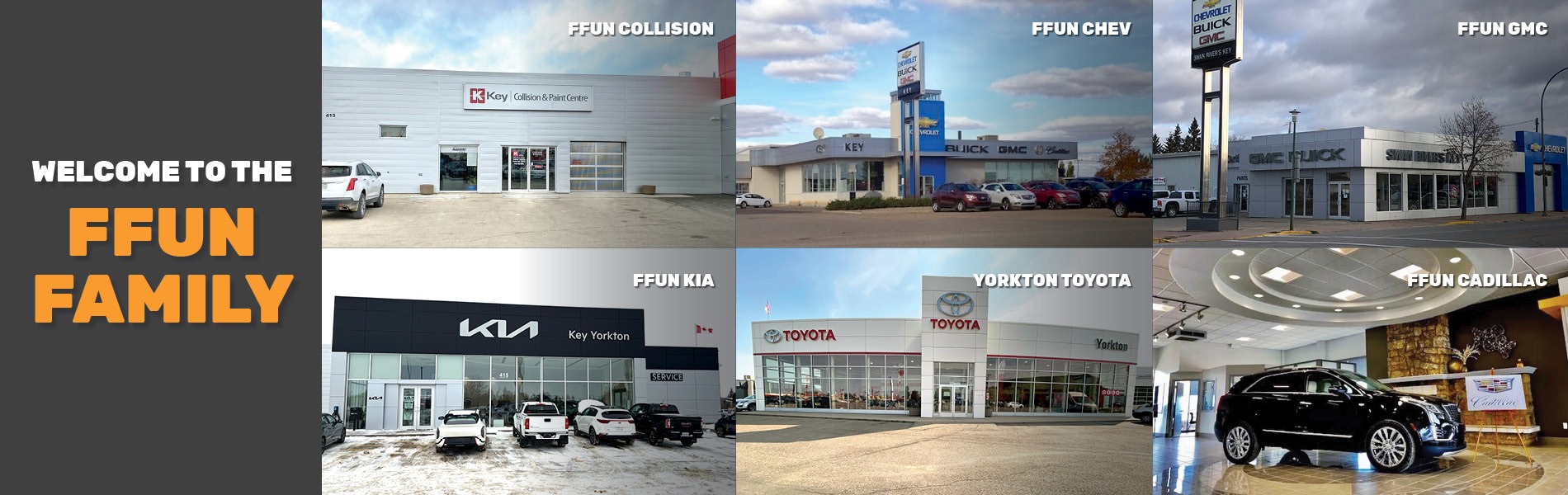 A photo illustration of the newest FFUN dealerships.